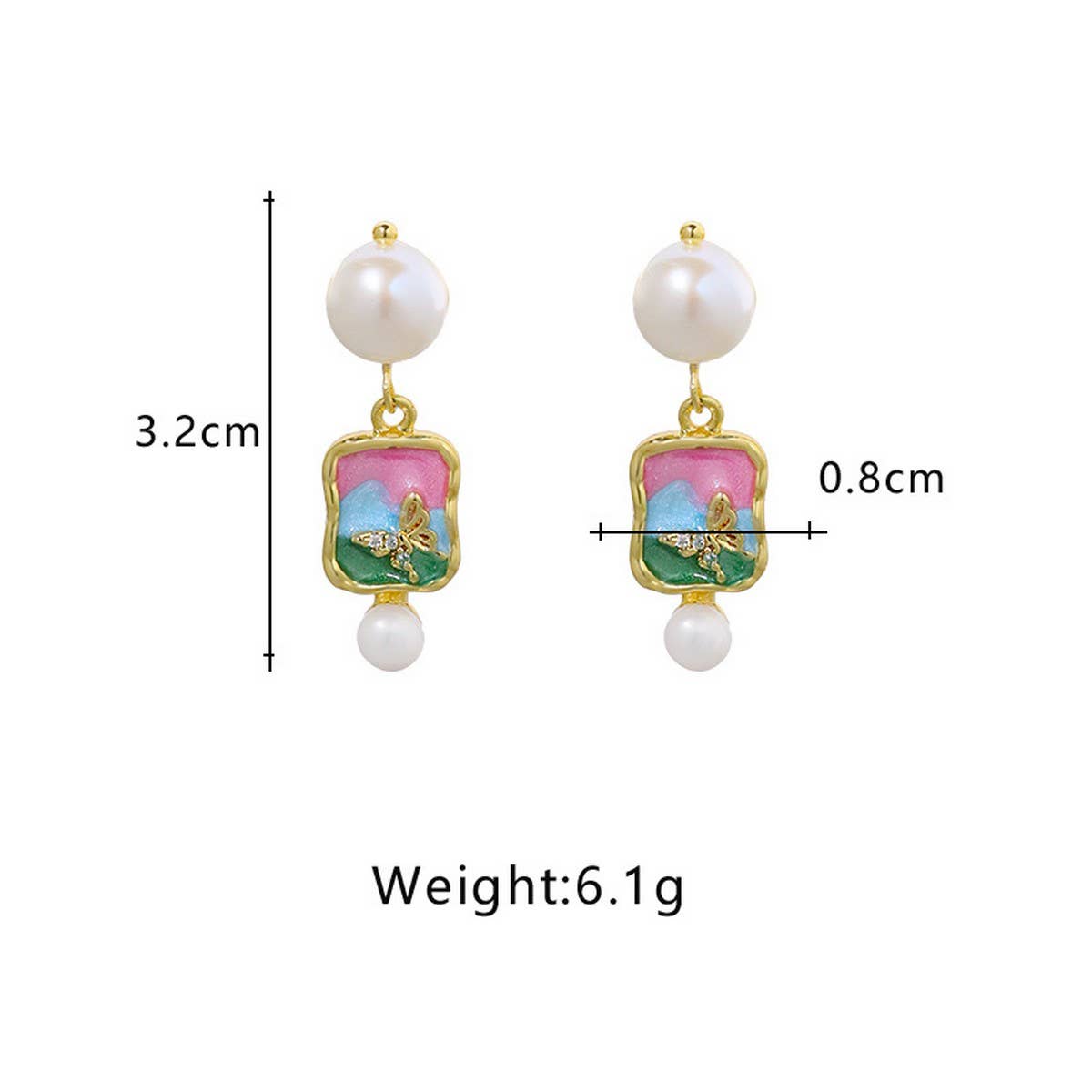 NEW NATURAL PEARL VINTAGE EARRINGS FOR WOMEN