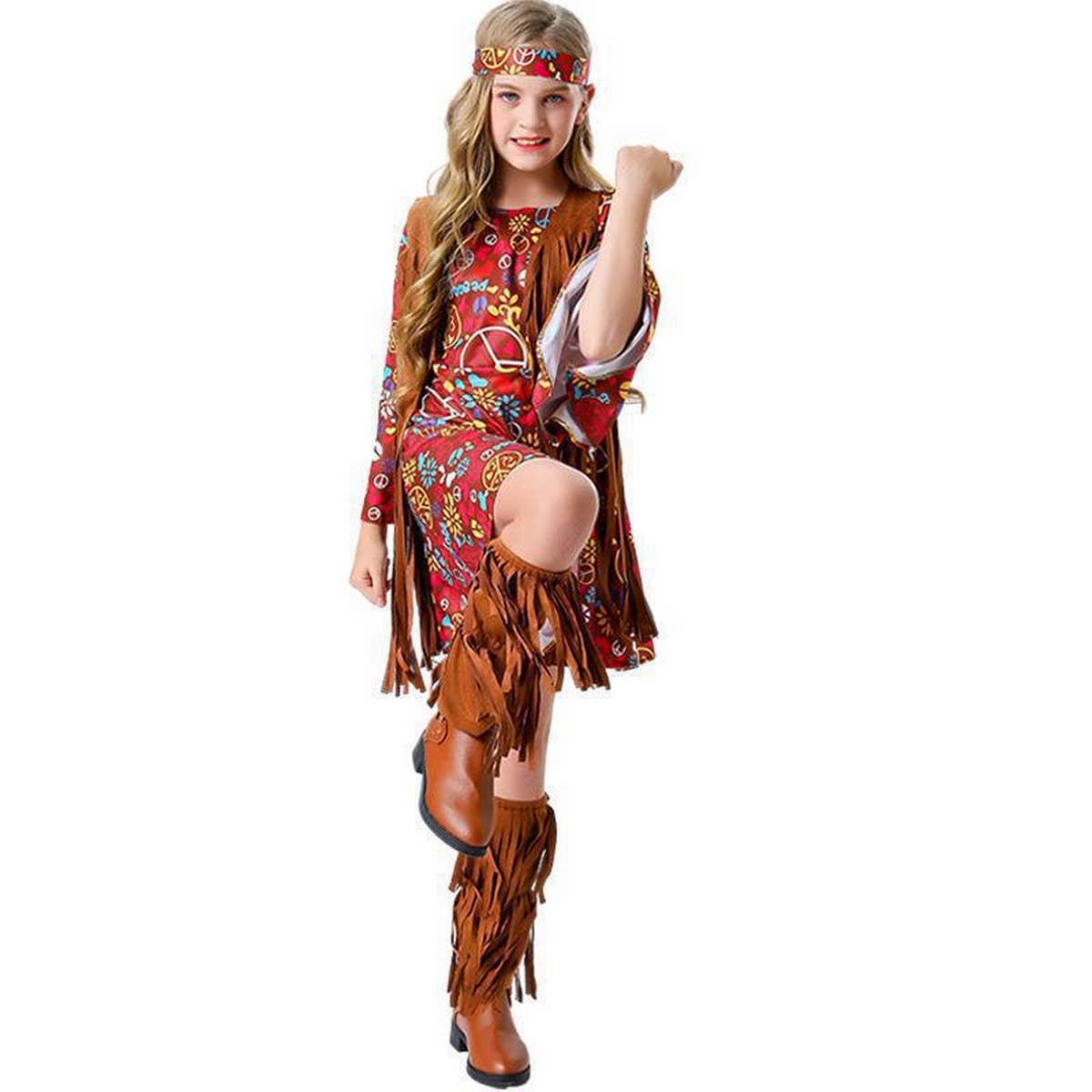 CHILDREN'S HALLOWEEN DISCO HIPPIE DRESS SET
