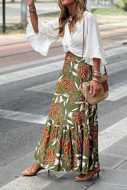CWBLS0620_NEW SUMMER PRINTED HOLIDAY CASUAL SKIRT