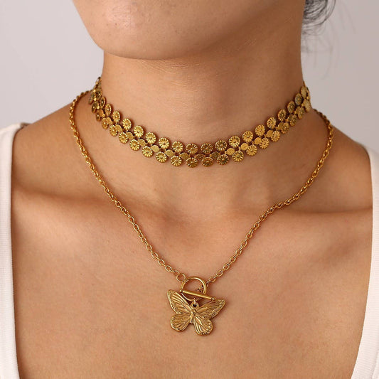 Fashion 18K Gold Butterfly Collarbone Chain_CWMM8884