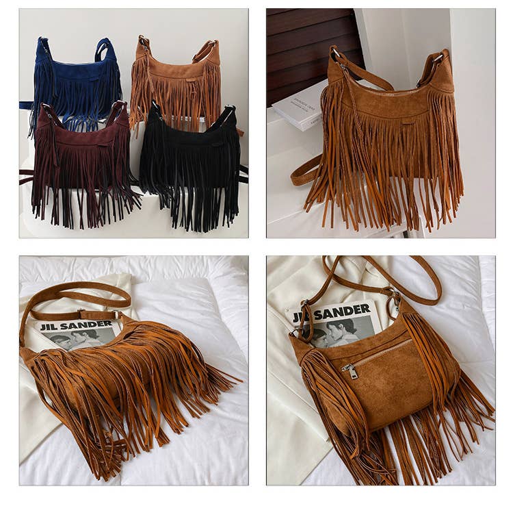 Tassel personalized large-capacity crossbody bag