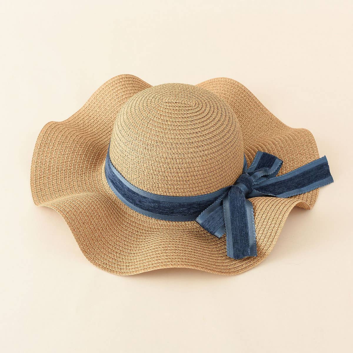 WOMEN BOW BEACH SUNSCREEN STRAW HAT_CWAH1436