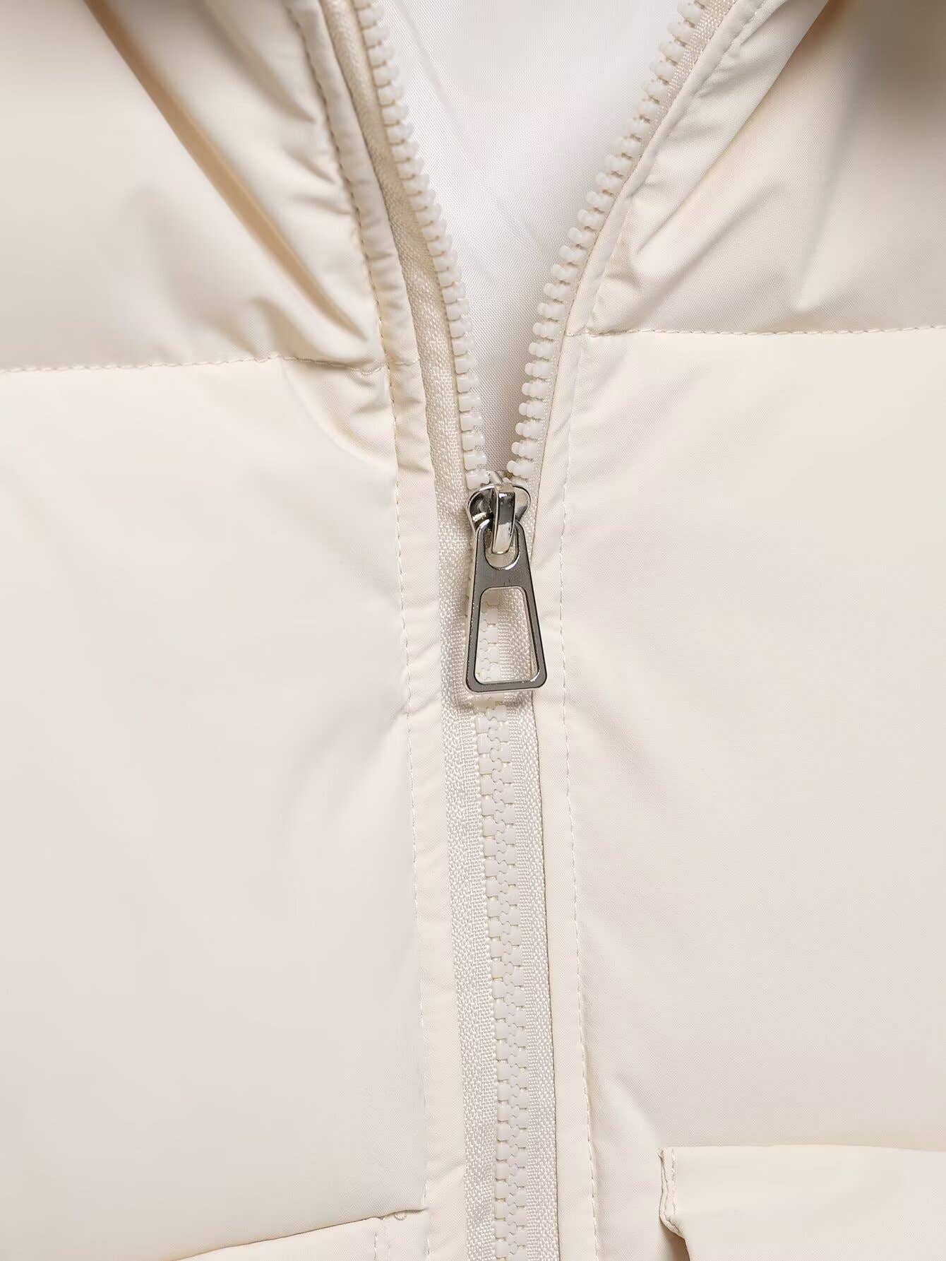 Simple sleeveless stand-up collar zip-up vest