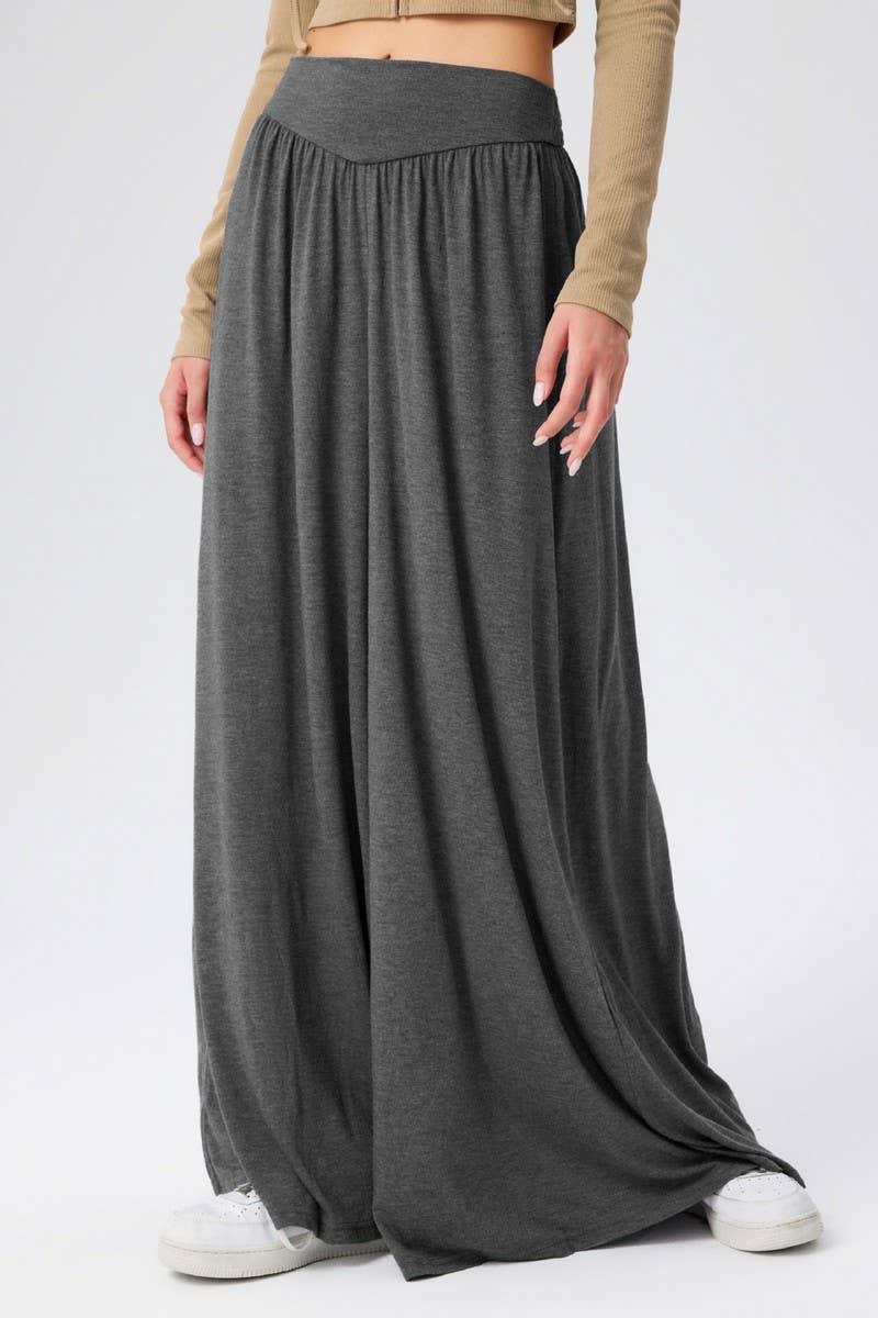 CWBLP1863_SOLID COLOR CASUAL HIGH WAIST WIDE LEG PANTS