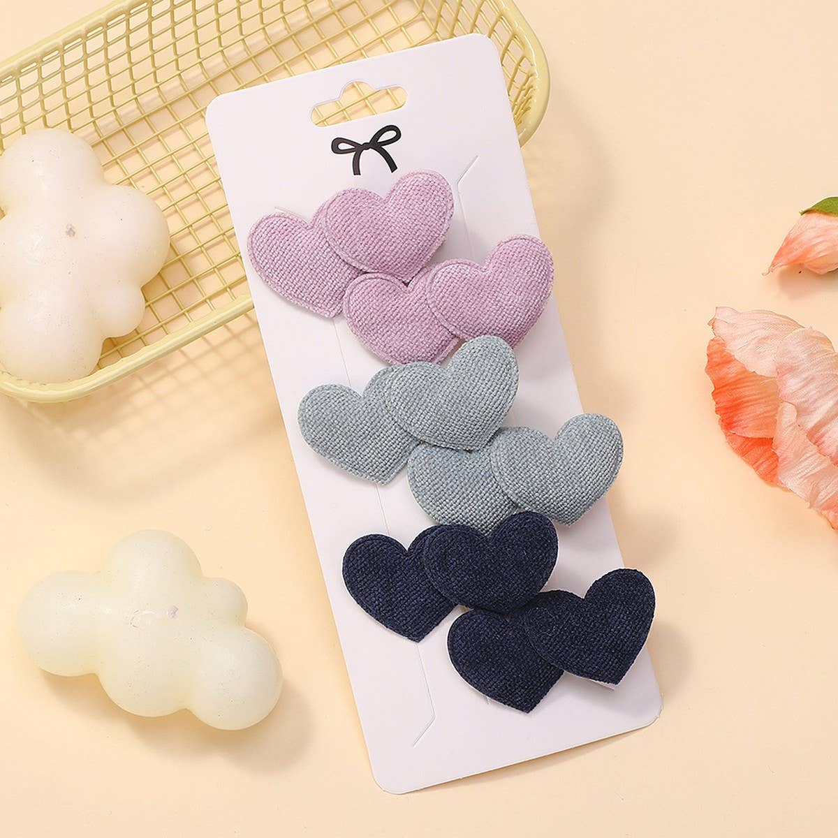 Cute Heart Hair Clip Set for Girls ? Warm Colors