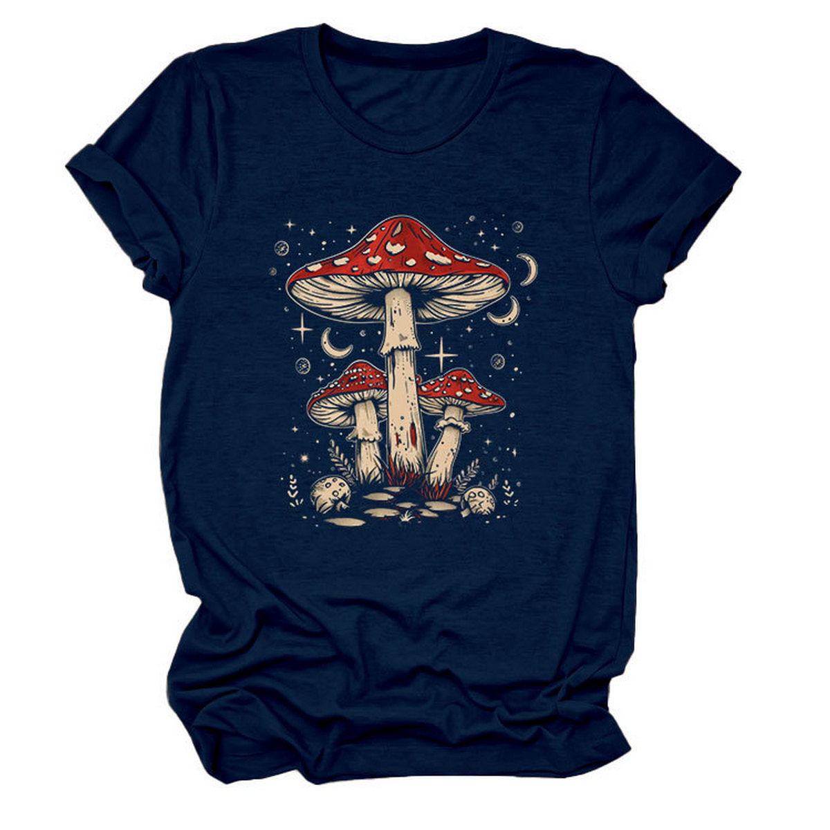 Playful Red Mushroom Print Women's Base Tee_CWTTS1510