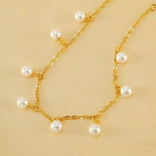 CWAJE1952_Personalized Gold Pearl Fringe Anklet Bracelet