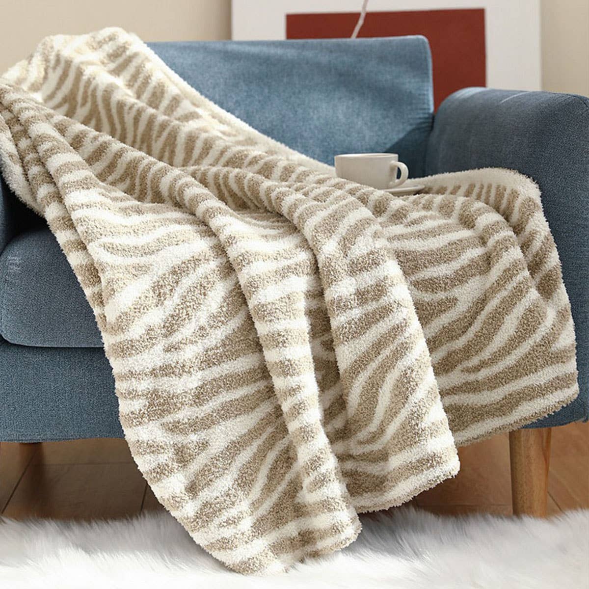ZEBRA PRINT, HOUNDSTOOTH COZY THROW BLANKETS_CWMM0210