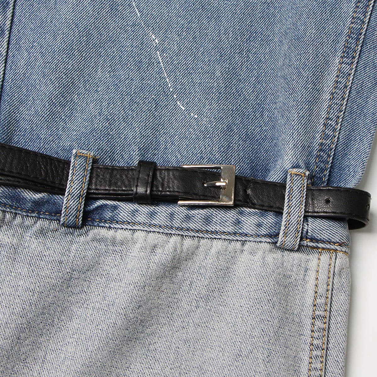 WOMENS HIGH WAISTED STRAIGHT LEG PATCHWORK JEANS