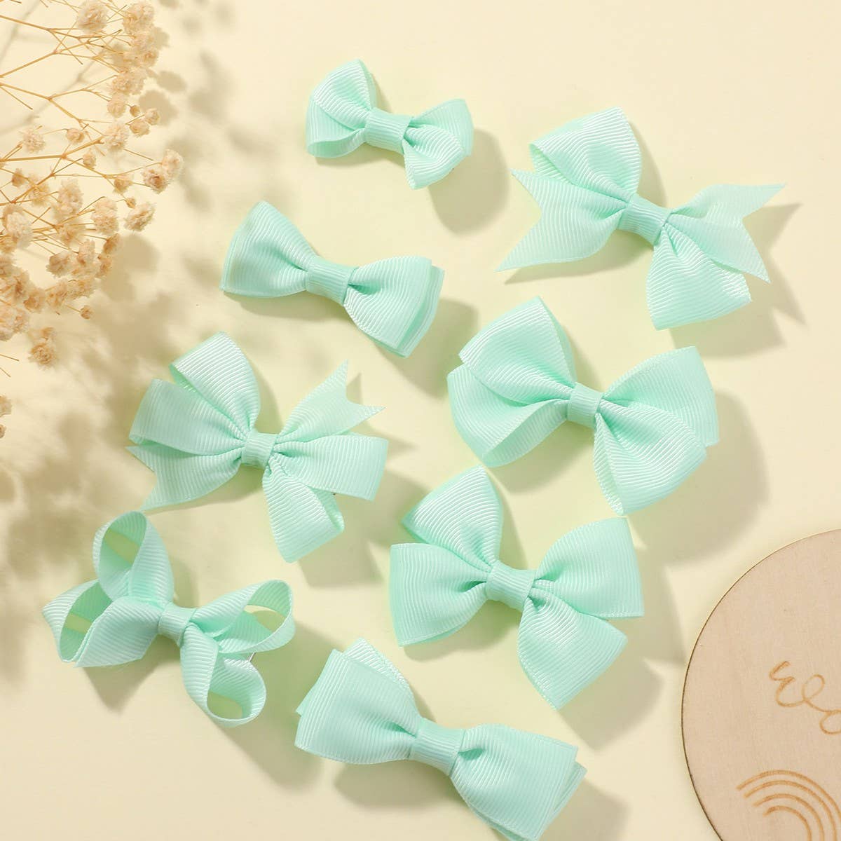 Handmade Ribbon Bow Hair Clips for Babies