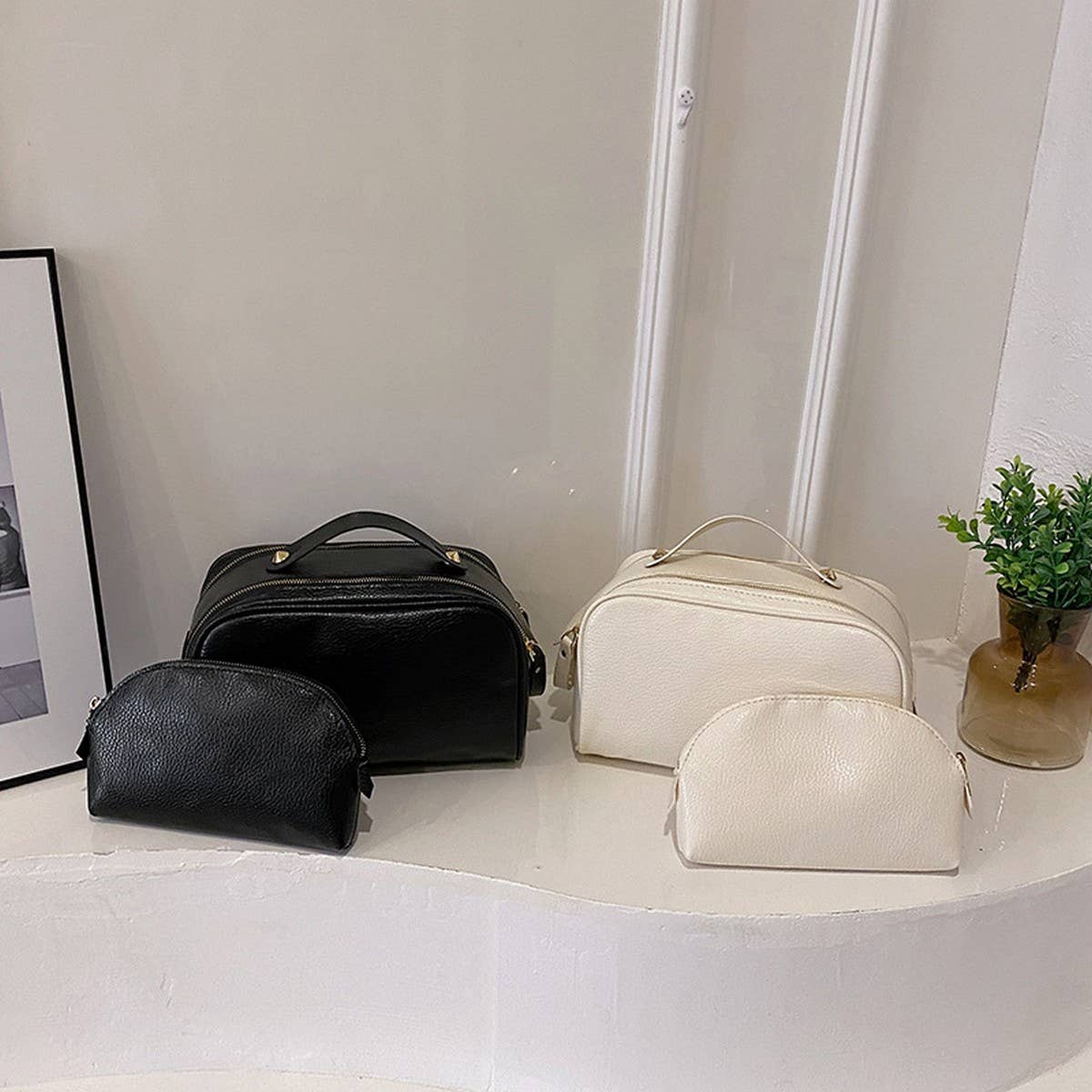 SIMPLE LEATHER MOTHER-AND-CHILD COSMETIC BAG_CWAB4436