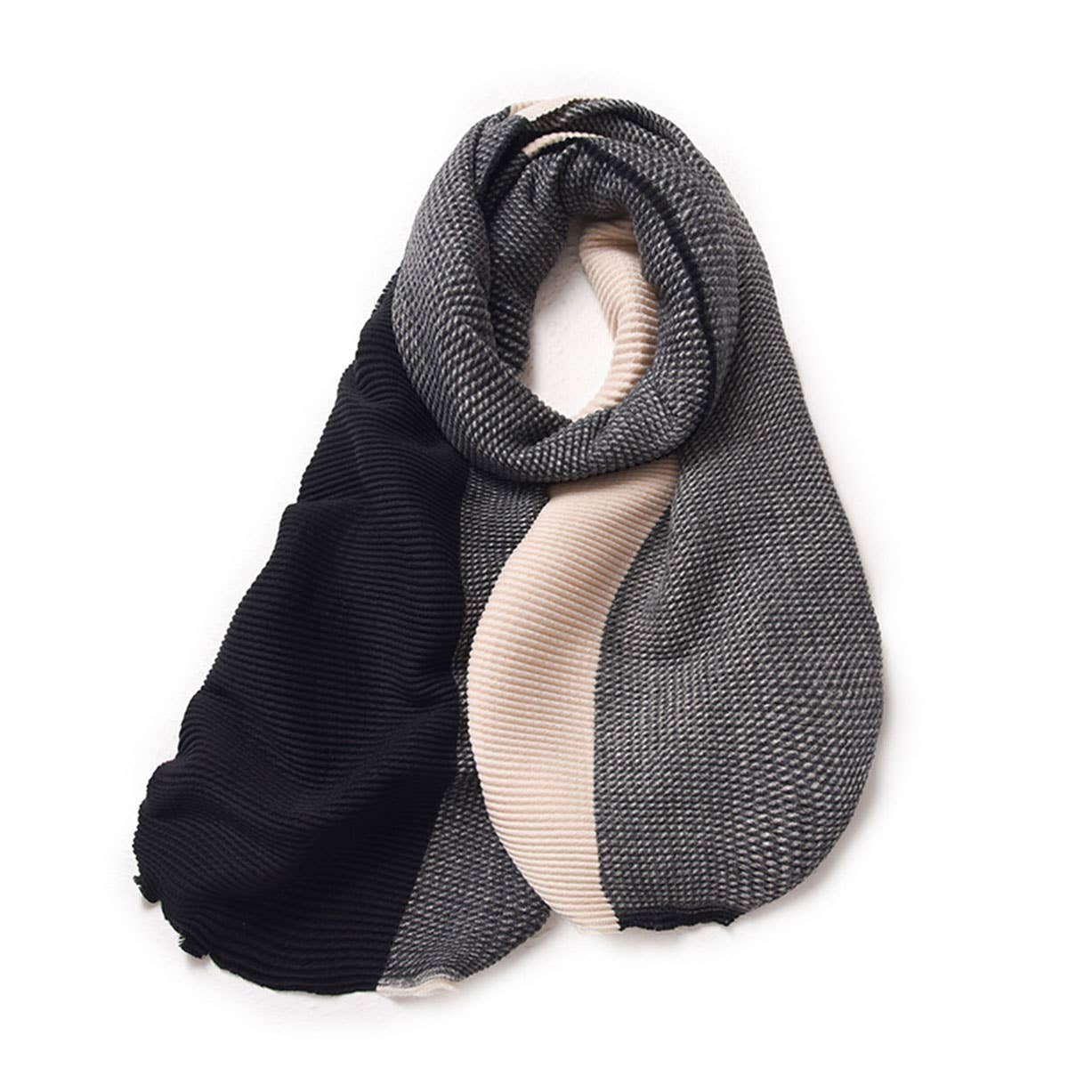 Double-Sided Crinkle Scarf - Elegant Winter Wrap