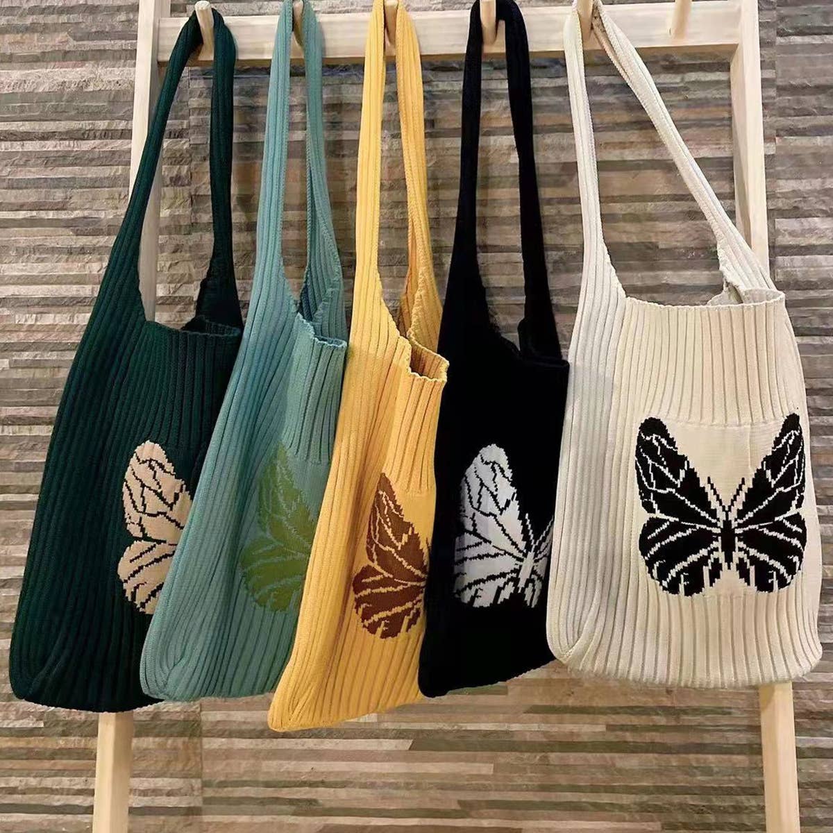 WOMEN BUTTERFLY KNITTING HOBO BAG_CWAB0836