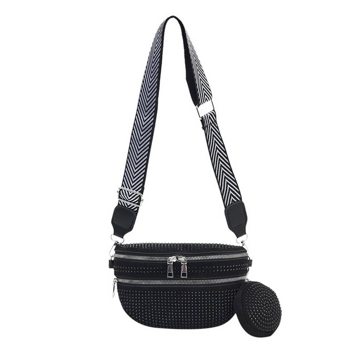 FASHIONABLE DIAMOND DOUBLE LAYER WAIST BAG_CWAB2083