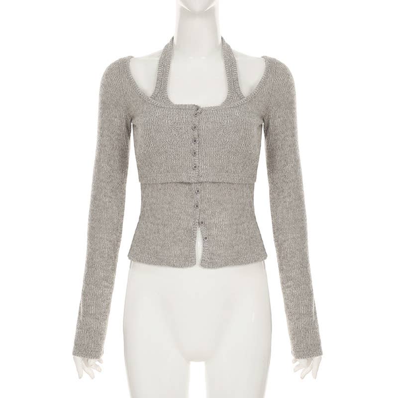 Two sexy fake items with solid U-neck necklaces