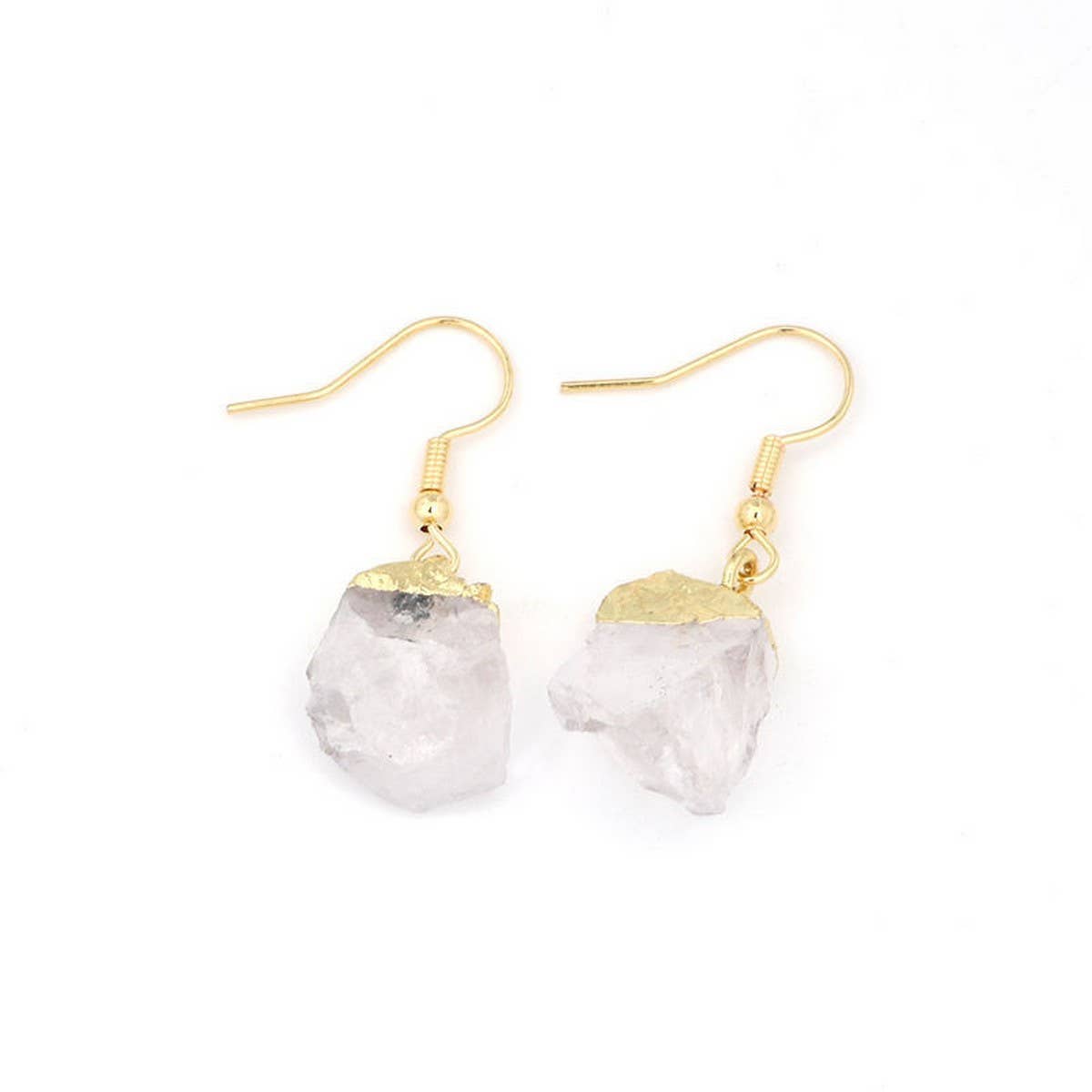 NATURAL CRYSTAL IRREGULAR ORIGINAL STONE EARRINGS