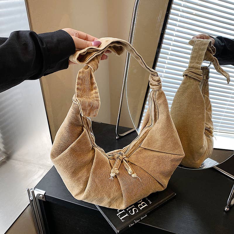 Creative fashionable pleated single-shoulder bag