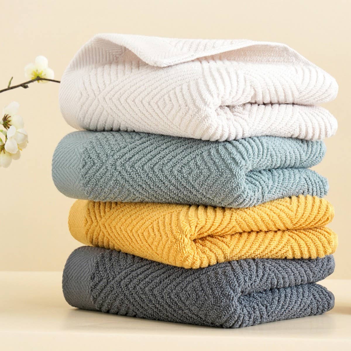 LONG PLUSH SOLID COLOR HOUSEHOLD COTTON TOWEL