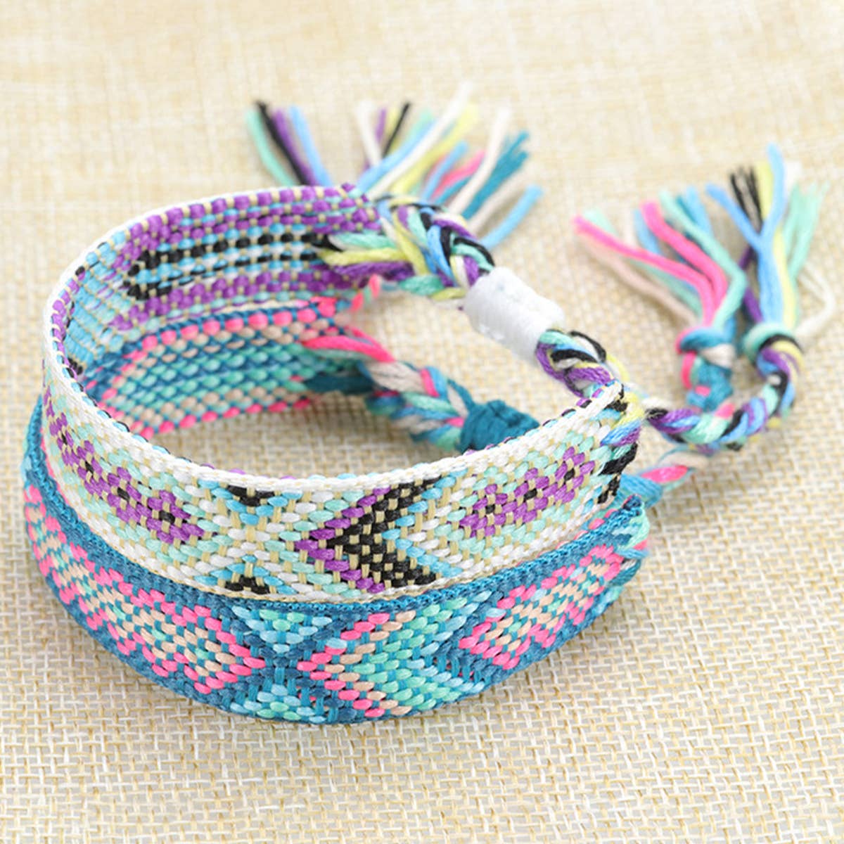 ETHNIC STYLE COLORFUL TASSEL WOVEN BRACELET