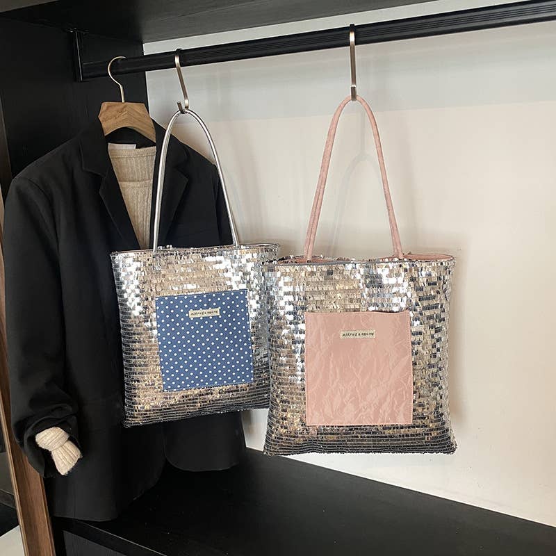 Sequined versatile single-shoulder bag