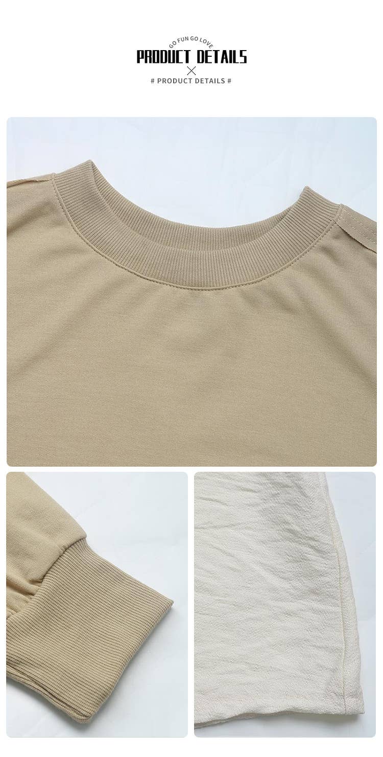 Round neck collision color stitching short dress