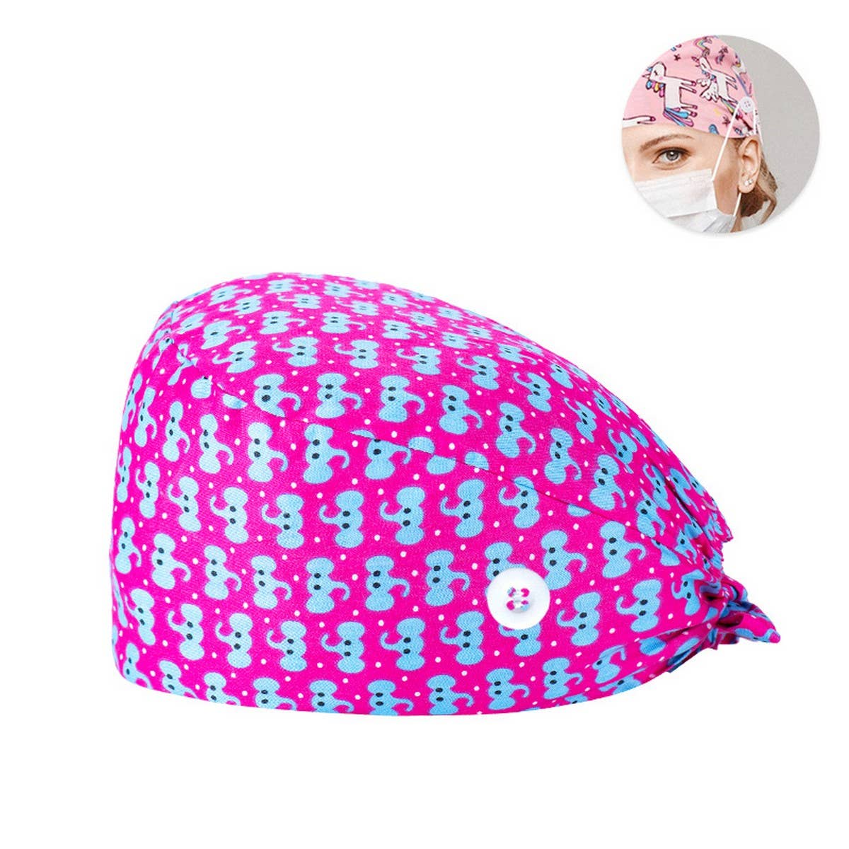 PRINTED SURGICAL CAP SCRUB CAP COTTON NURSE CAP_CWAH3378