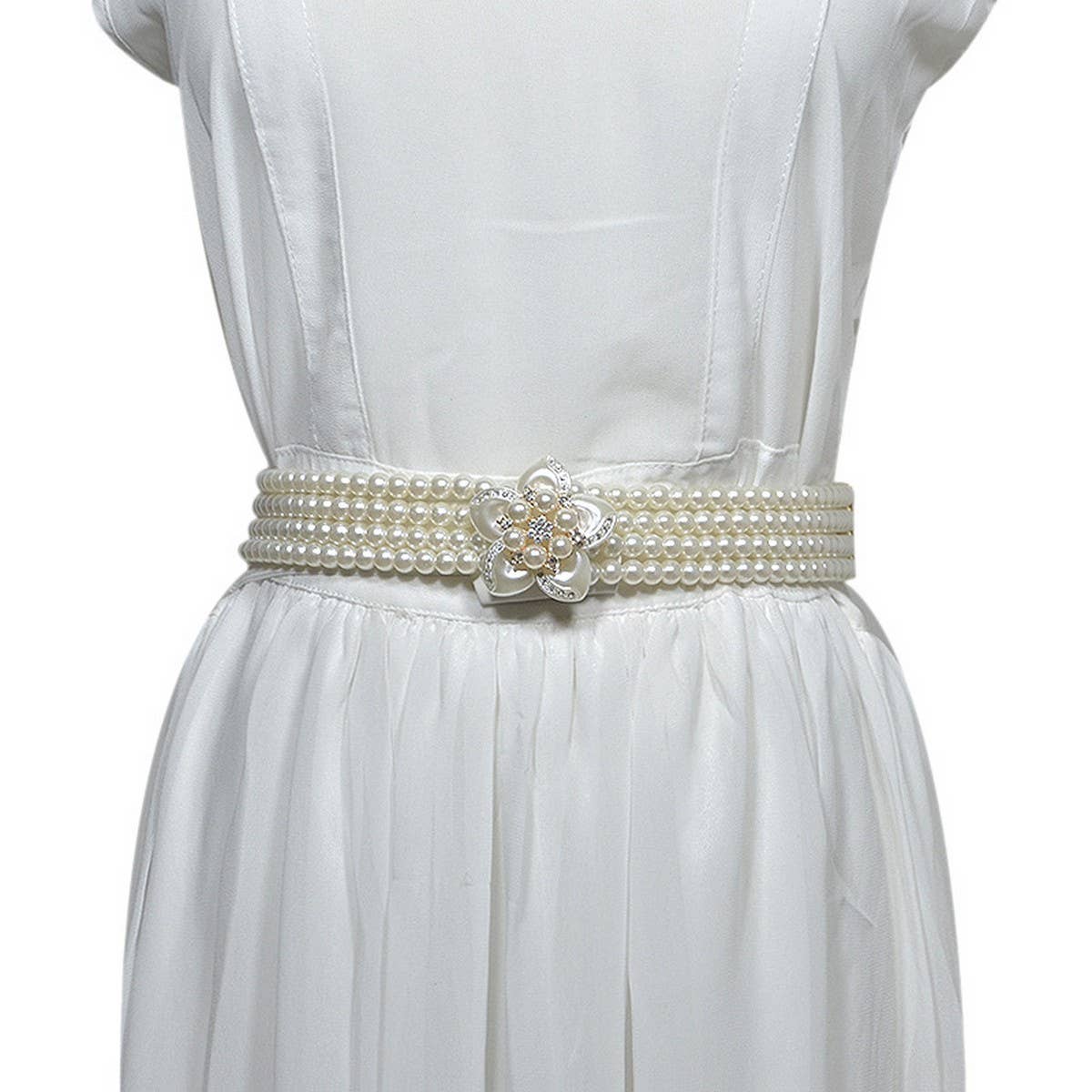 WOMEN'S PEARL STAR BUCKLE ELASTIC BELT_CWABE0520