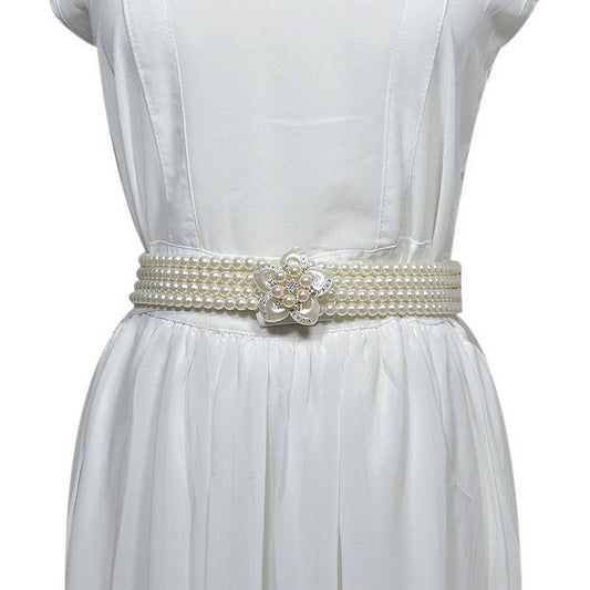 WOMEN'S PEARL STAR BUCKLE ELASTIC BELT_CWABE0520