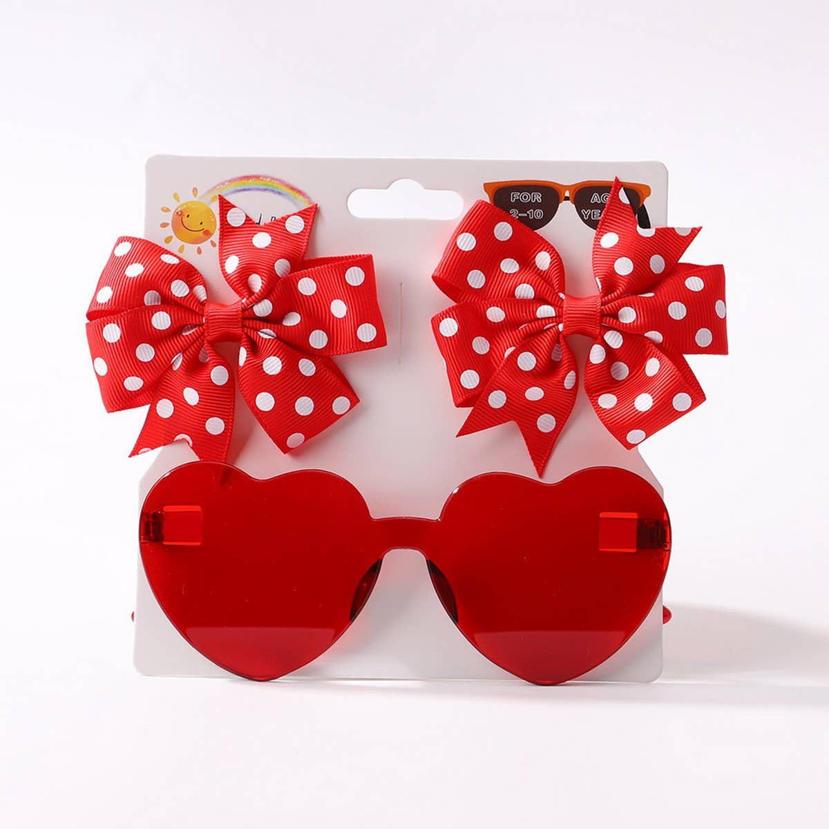 Kids Polka Dot Grosgrain Bow Hair Clip &Sunglasses