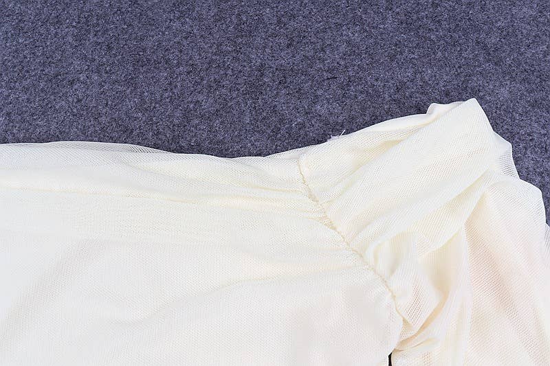 Sexy Off-Shoulder Mesh Bell Sleeve Crop Top