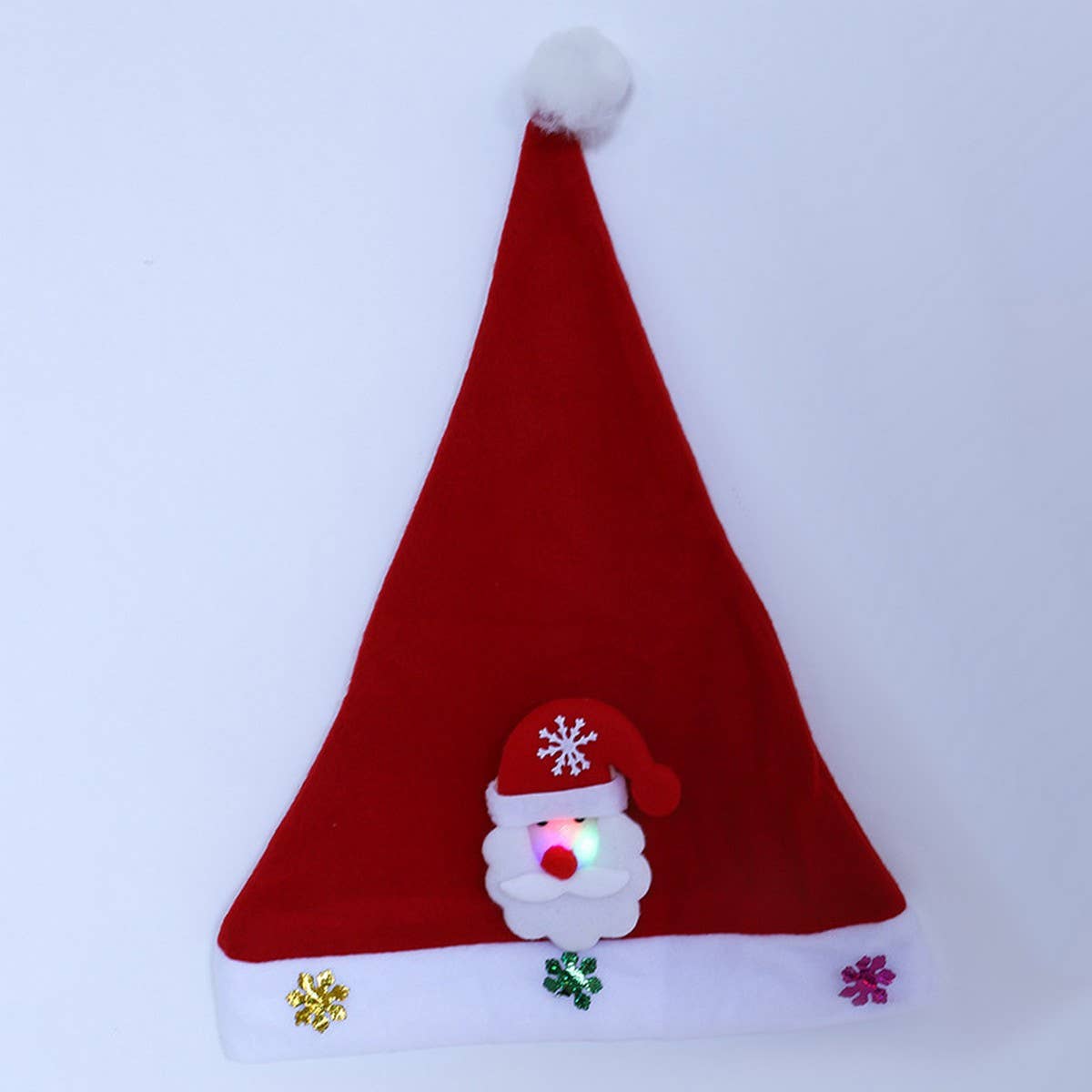 CHRISTMAS GIFT BRUSHED LIGHTED SANTA HAT_CWAH2315