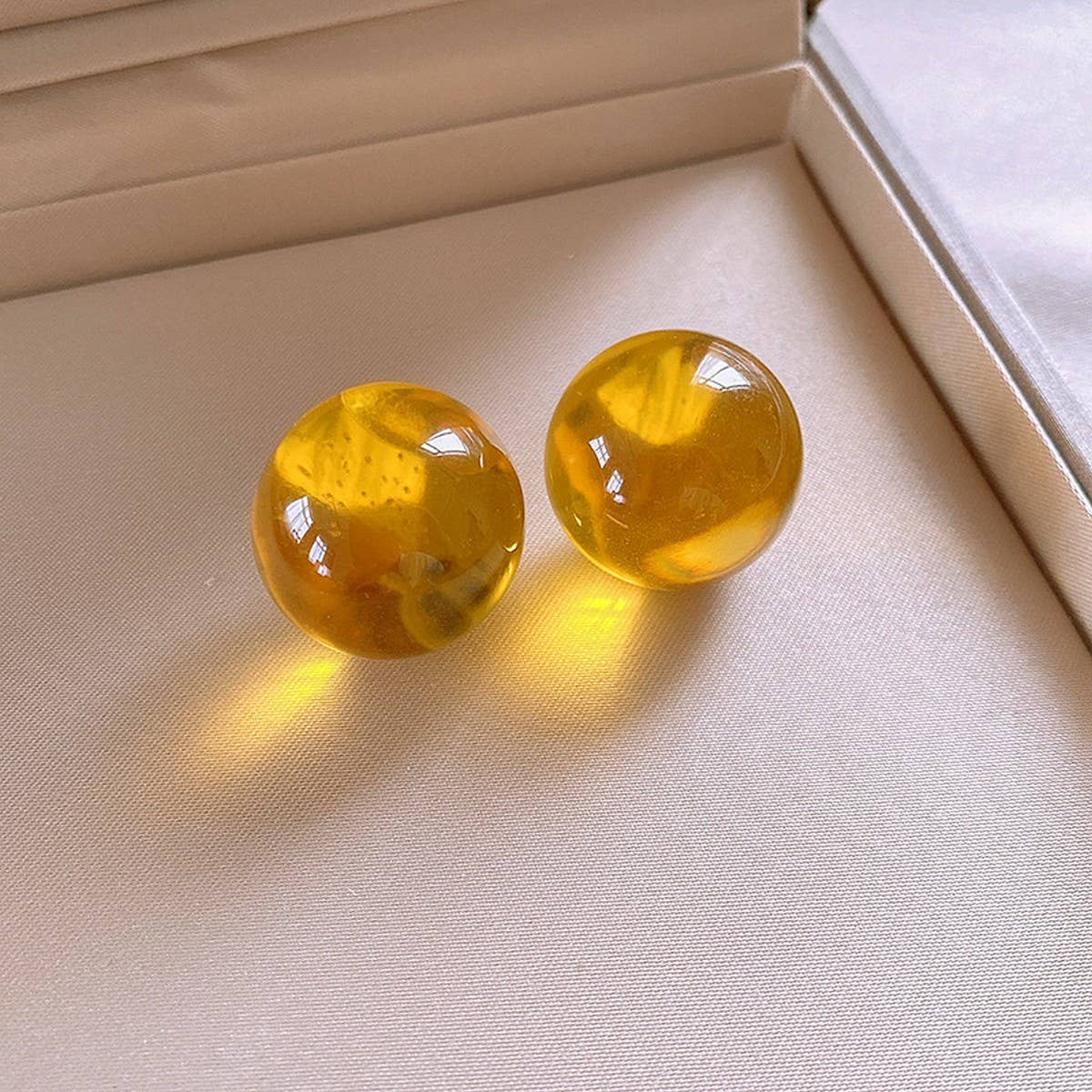 SWEET DOPAMINE COLORFUL JELLY ROUND EARRINGS