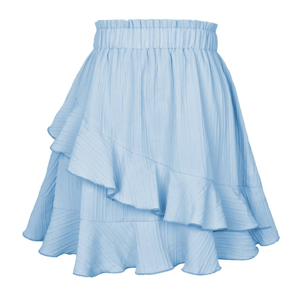RUFFLED SKIRT HIGH WAIST SOLID COLOR SHORT SKIRT