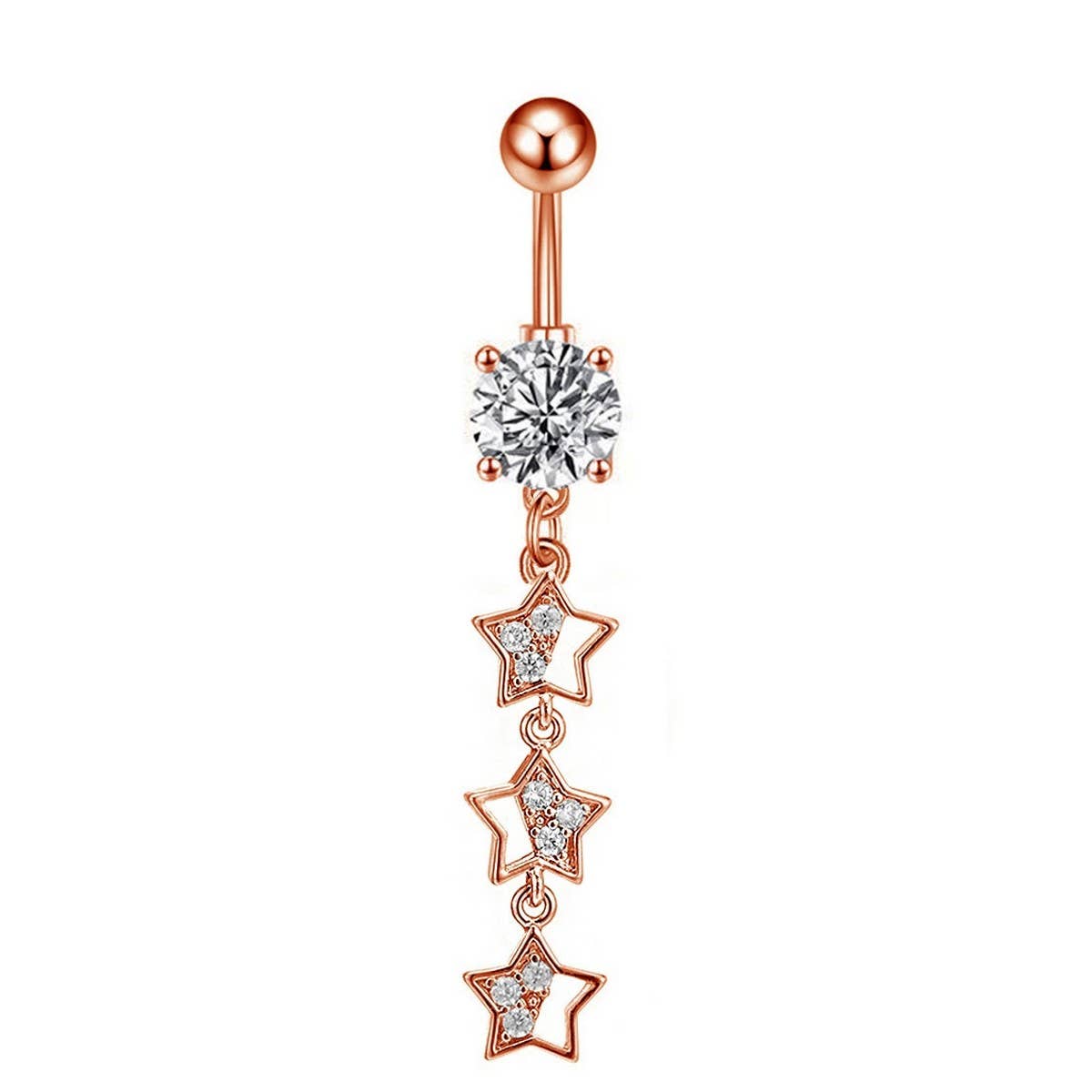 Star Dangle Belly Ring CZ Hypoallergenic Piercing_CWMM9311