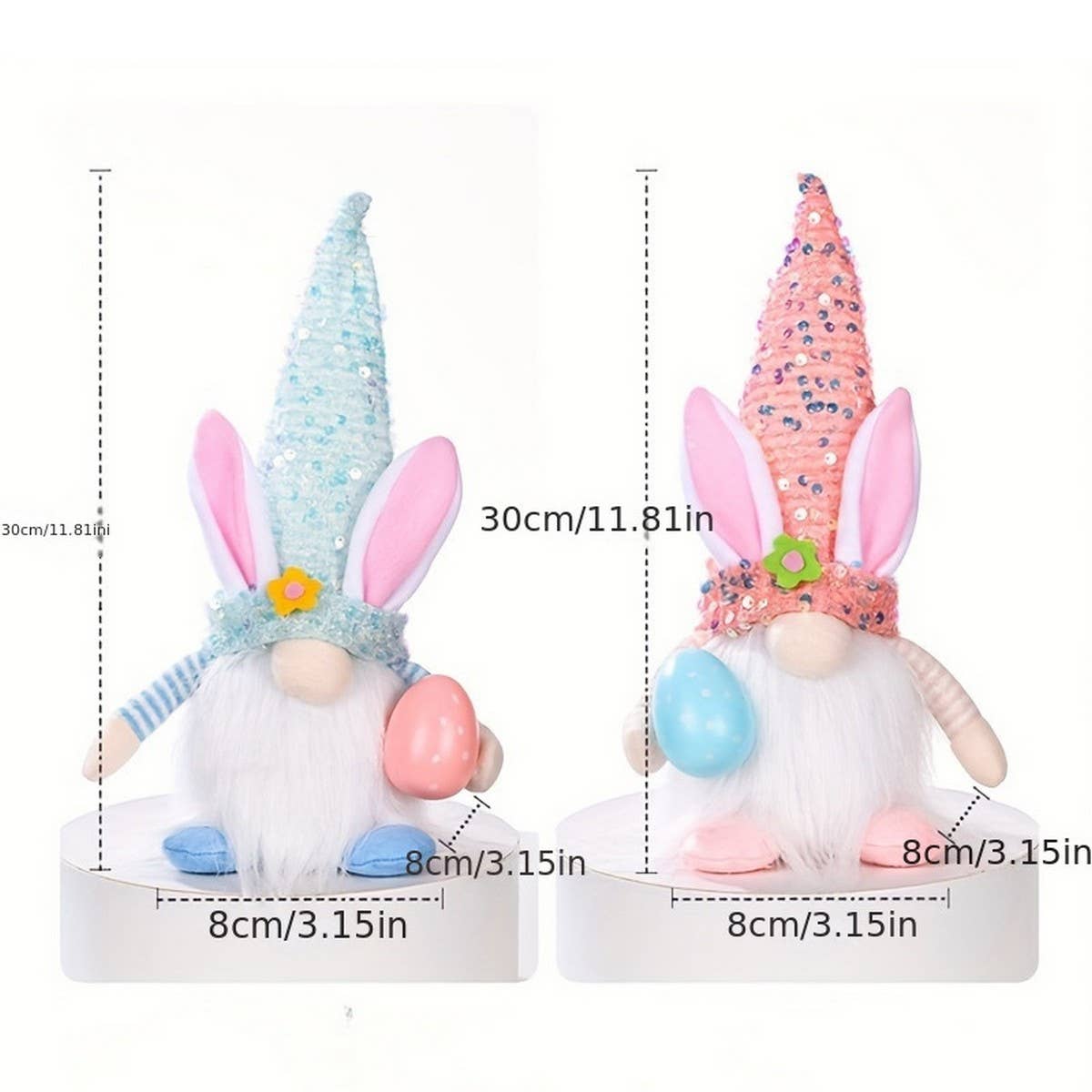 EASTER DECORATION WITH LIGHT SEQUIN HAT DOLL DOLL