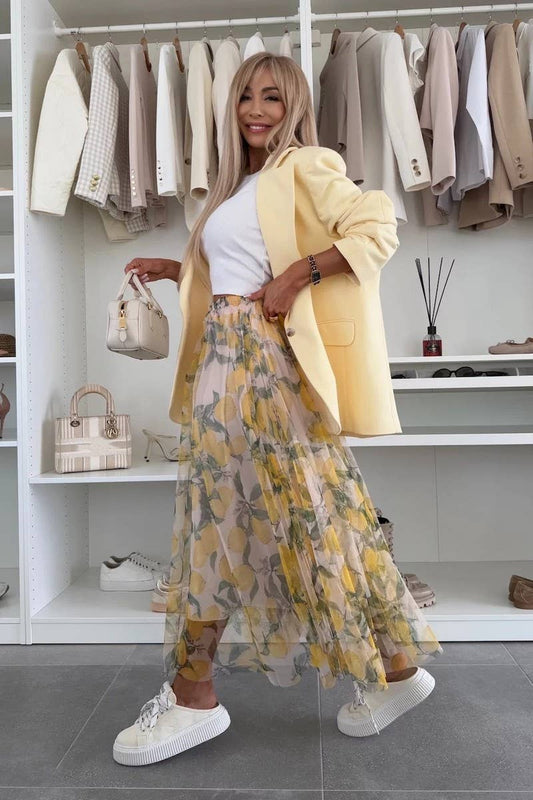 CWBLS0565_NEW PRINT ELASTIC WAIST WIDE SWING SKIRT