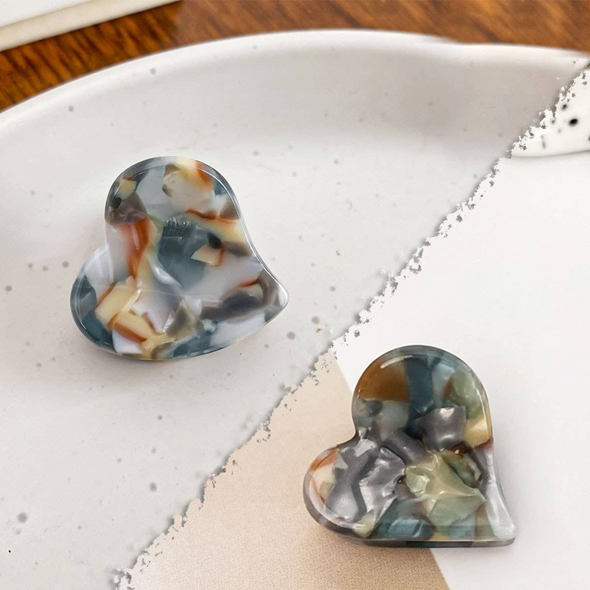 Mini Heart Acetate Claw Clip ? Elegant Side Clip_CWAHA0732