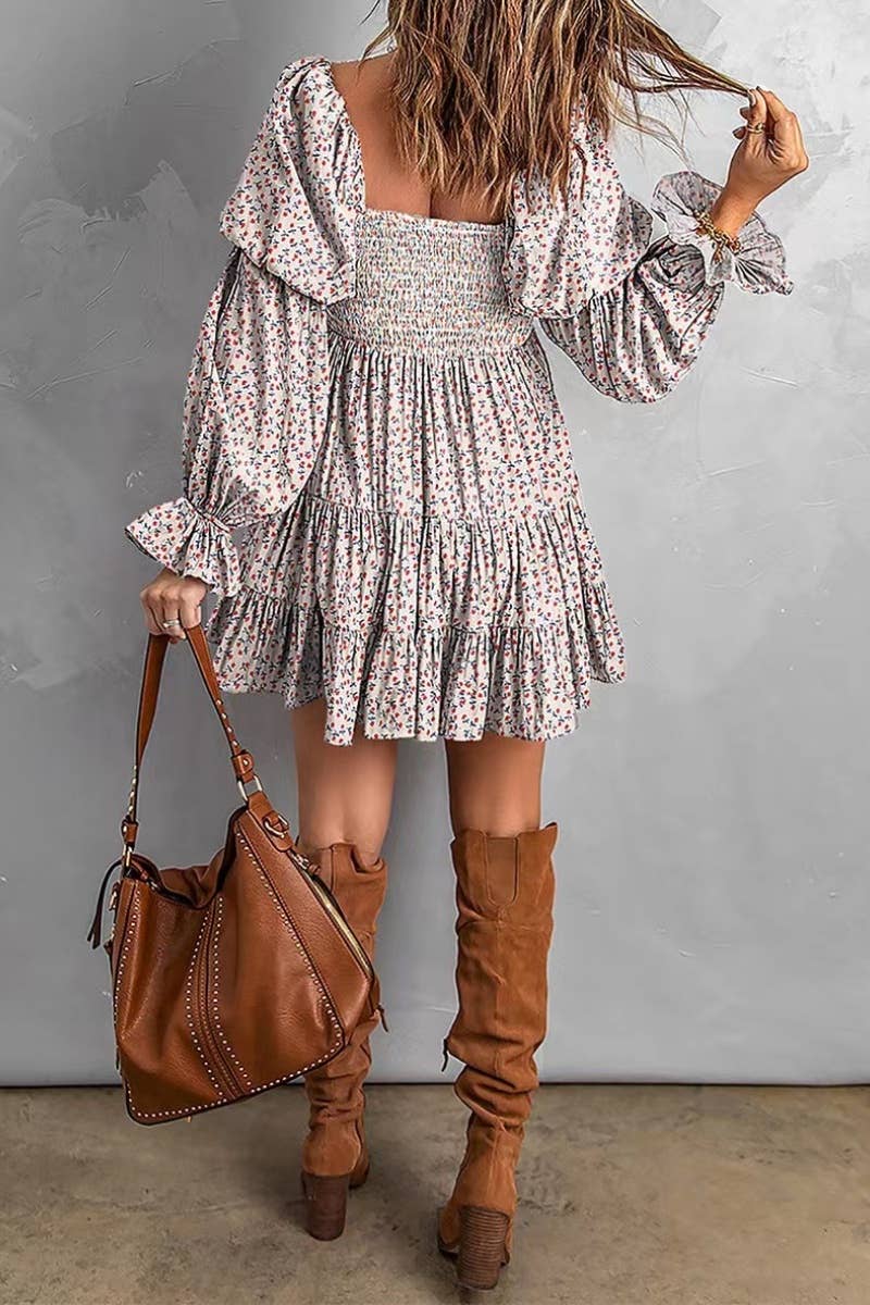 CWDSD6417_BOHO DRESSES WITH LONG SLEEVES SHORT STYLES