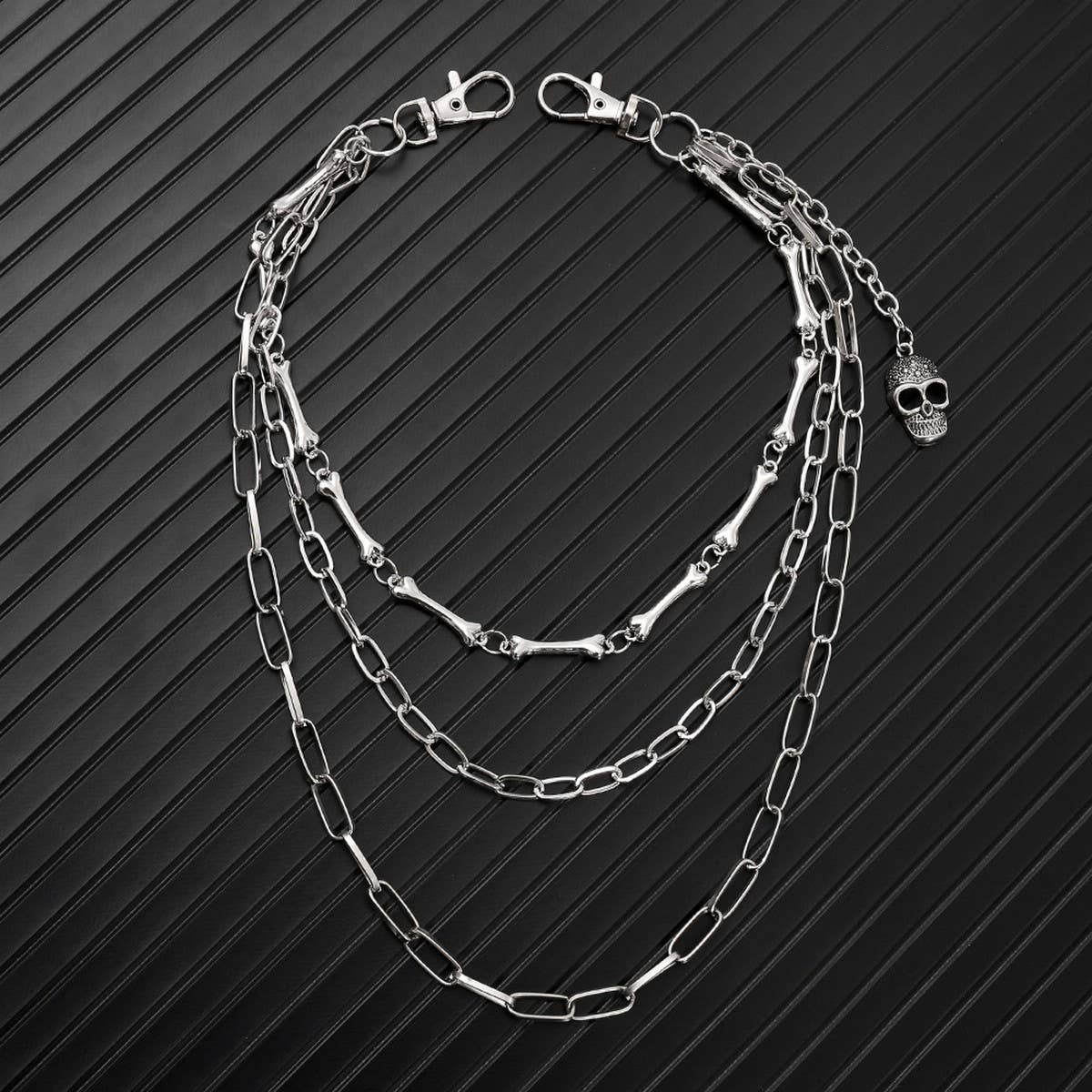 PERSONALIZED MULTI-LAYERED DENIM METAL CHAIN_CWMM4887