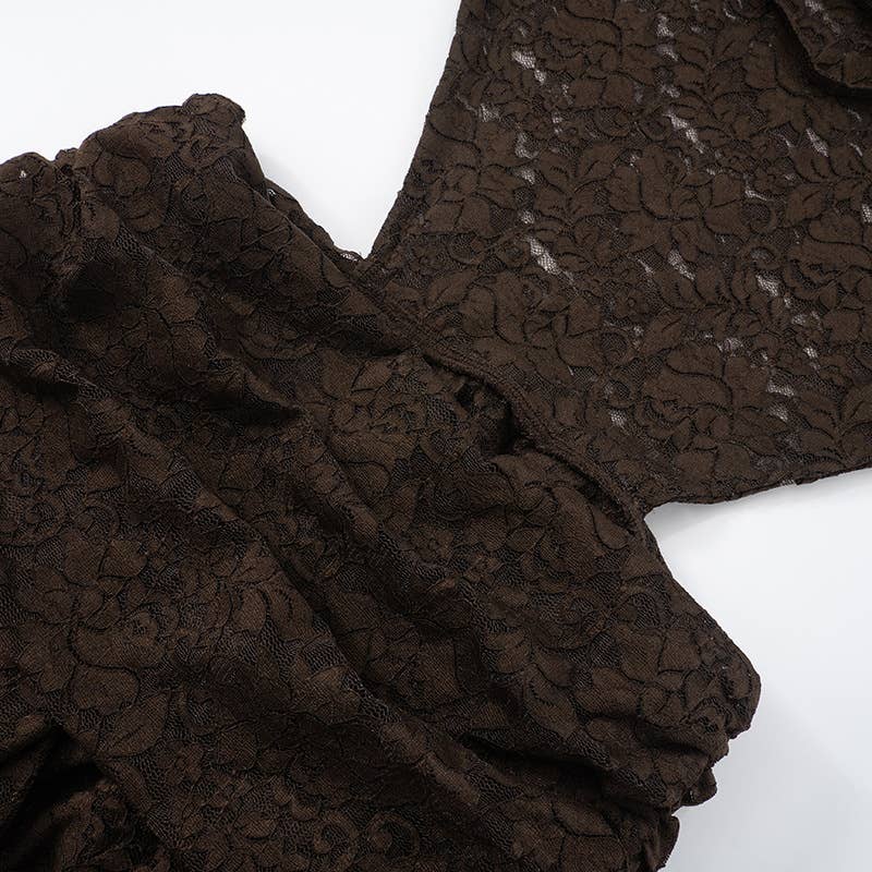 Lace Halter Backless Mini Dress