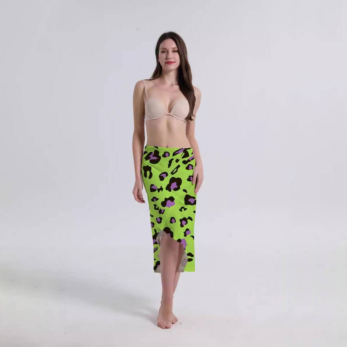 Multi-Color Print Sling Dress,Island Vacation Wear