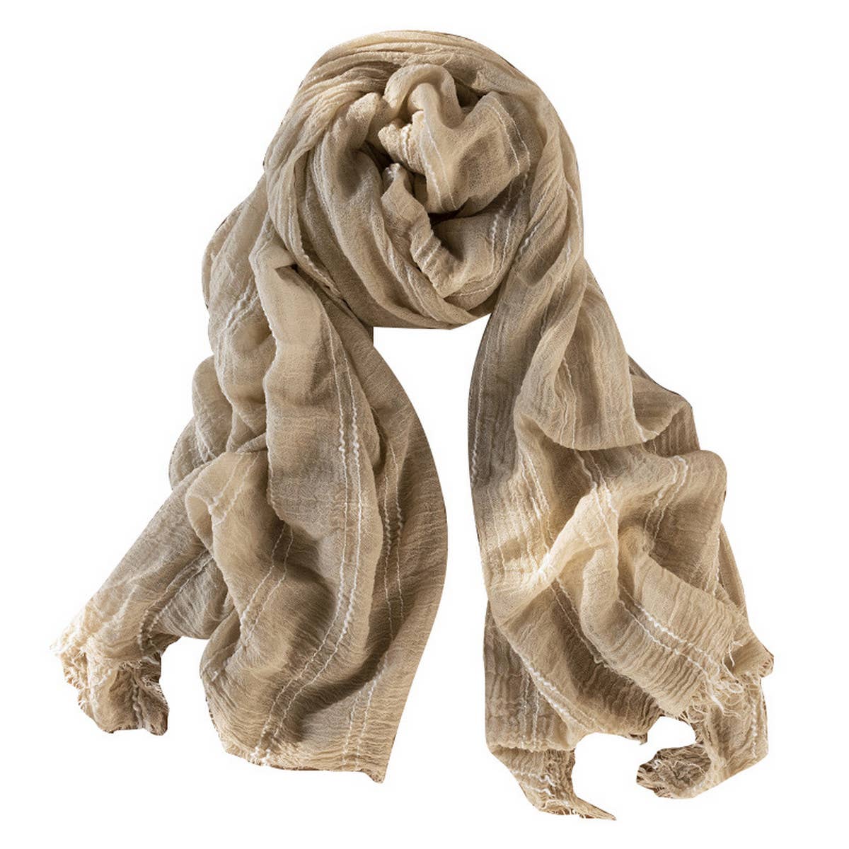 FASHIONABLE SOLID COLOR WARM FRINGED SCARF