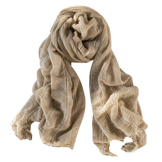FASHIONABLE SOLID COLOR WARM FRINGED SCARF