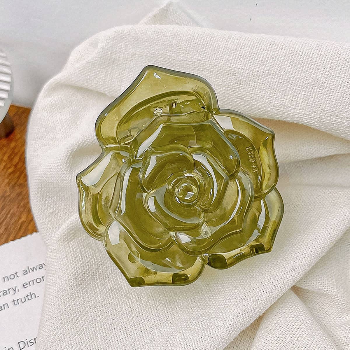 Vintage semi-transparent rose clipper hair clips