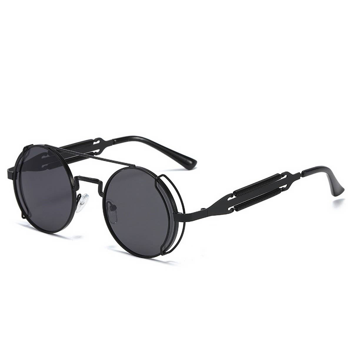 METAL ROUND FRAME STEAMPUNK METAL SUNGLASSES