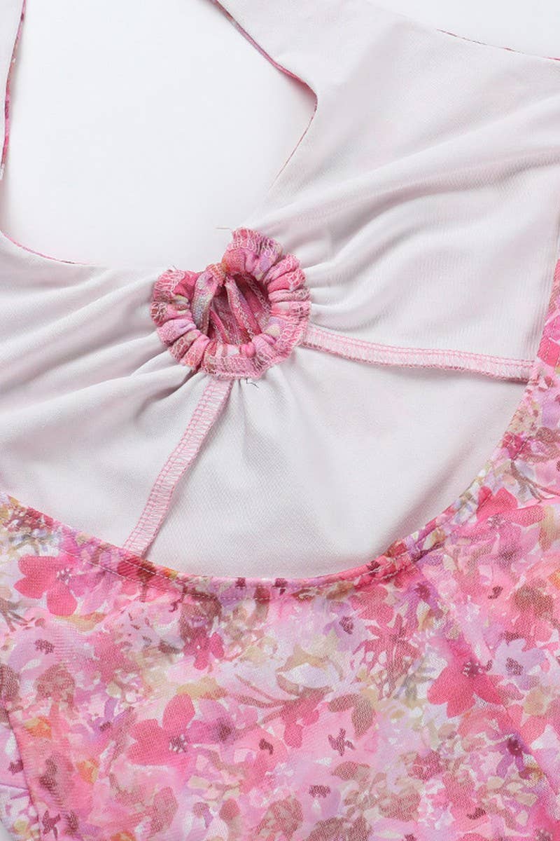 CWDHL0787_FLORAL HALTER TIE BACKLESS MINI DRESS