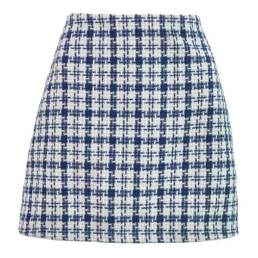 Small fragrant woolen high-waisted skirt