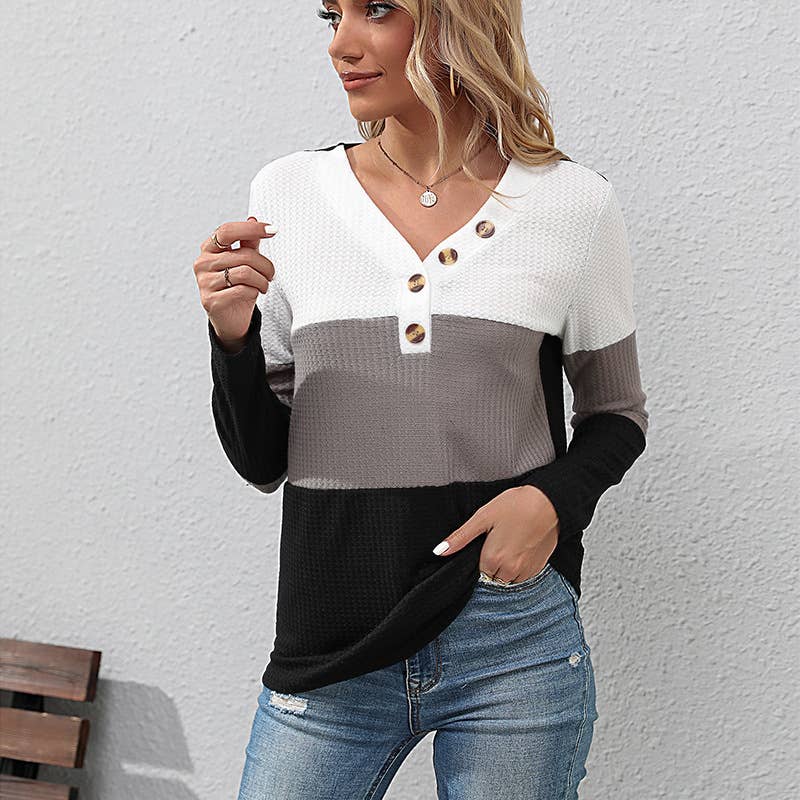 V-NECK WAFFLE JERSEY WITH MATCHING BOTTOMS