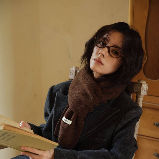 Color Dot Knit Scarf - Cozy Winter Neck Warmer