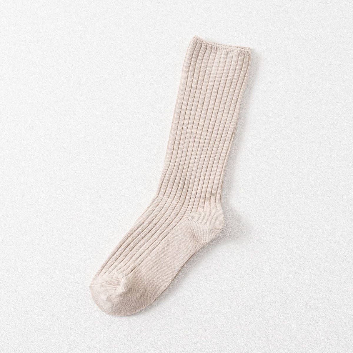 AUTUMN AND WINTER SOLID COLOR MID CALF SOCKS_CWMS0916
